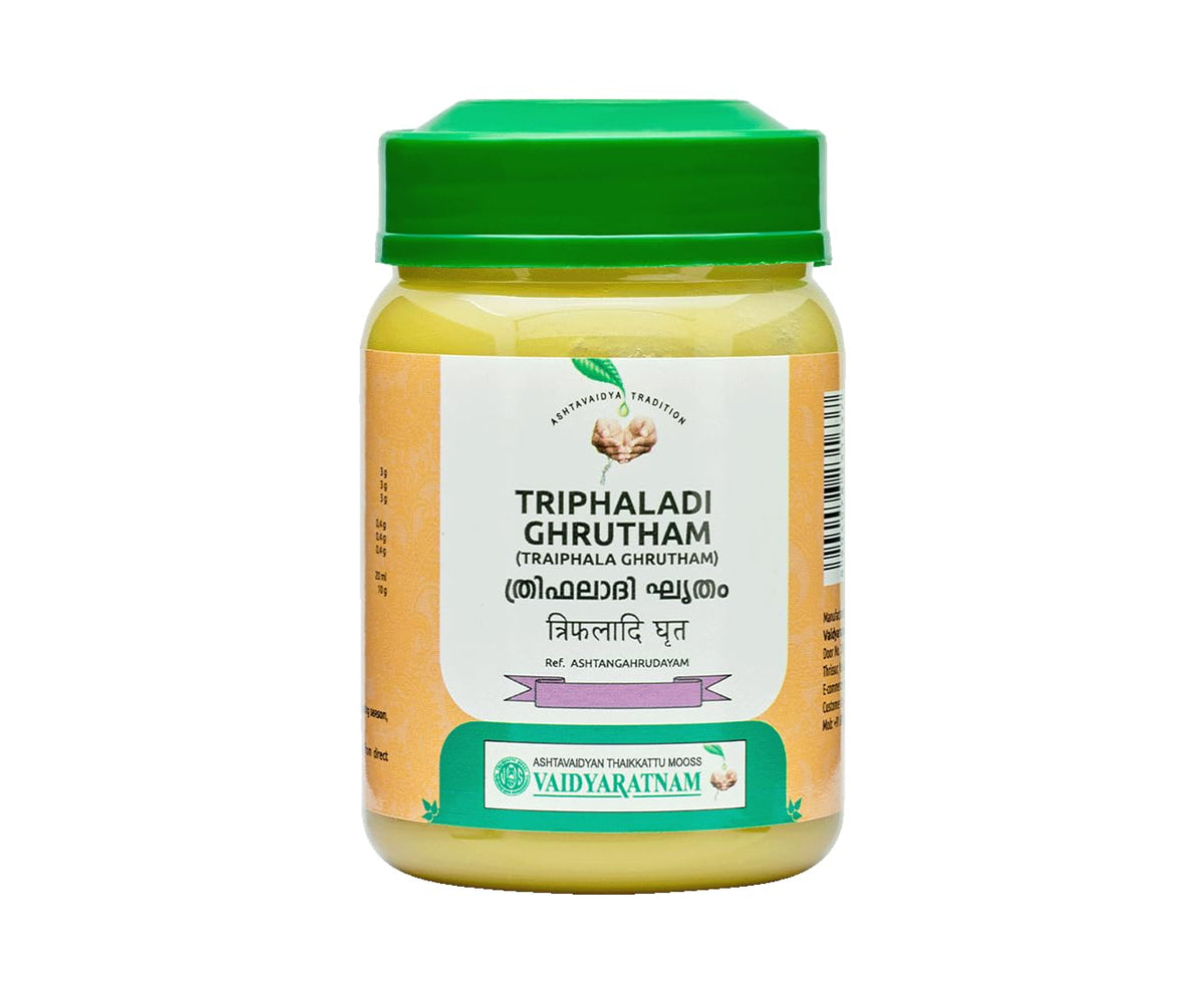 Triphaladi Grutham (Traiphala Ghrutham) | Herbal Ghee for Eye Wellness, Antioxidant Support & Body Rejuvenation | Natural Ayurvedic Formula | Vaidyaratnam