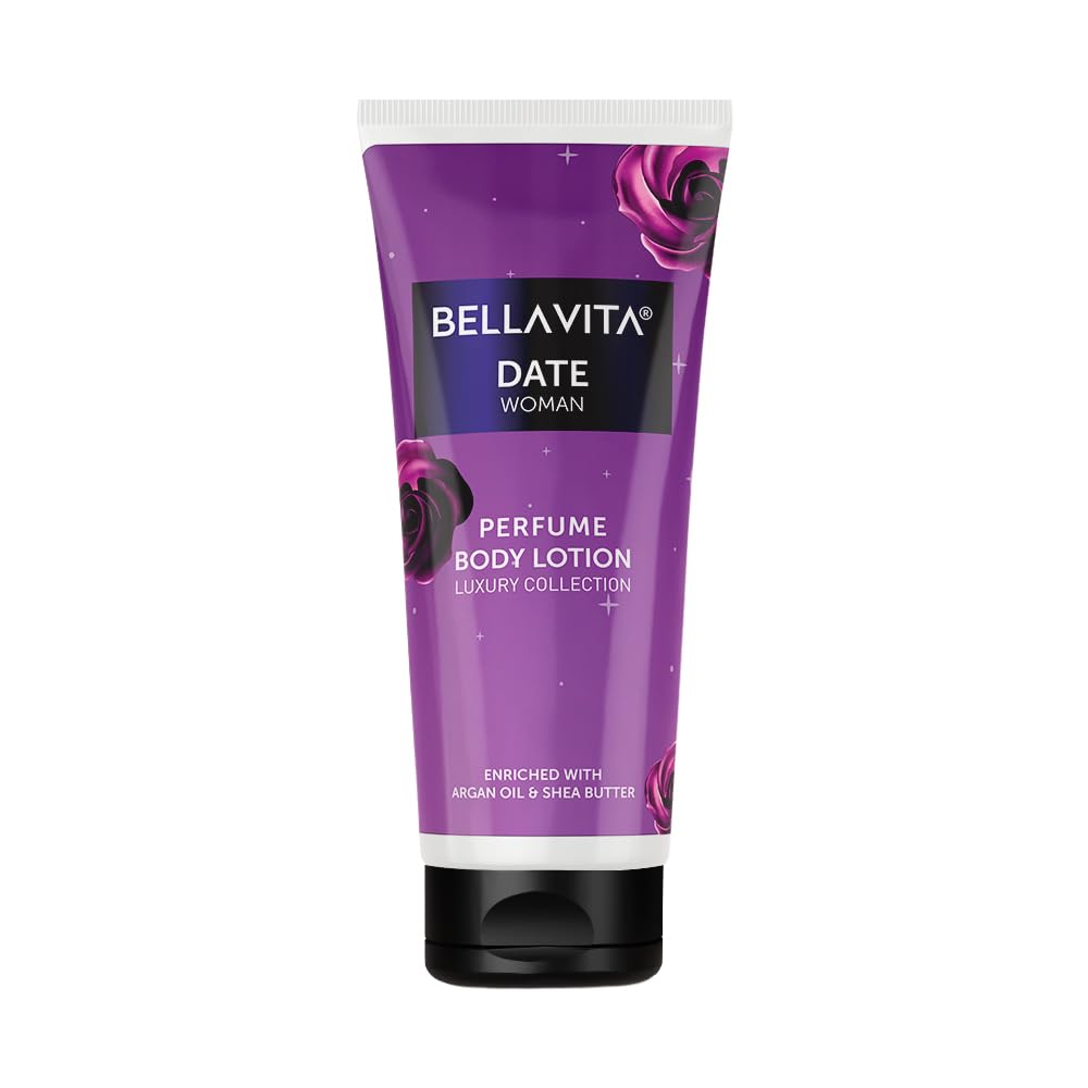 Bella Vita Luxury Date Woman Body Perfume Lotion for Nourishing, Hydrating, Soft, Supple,Healthy Skin with Argan Oil and Shea Butter 200 ml