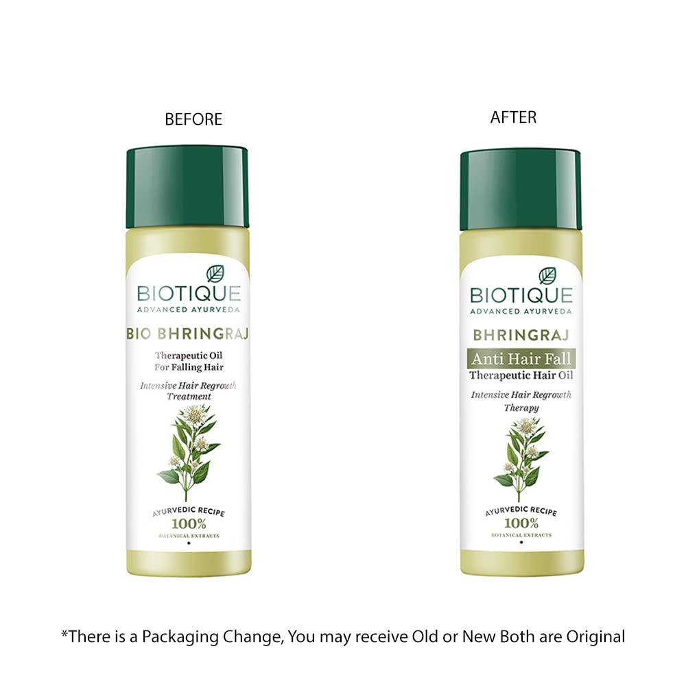 Biotique Bio Bhringraj Therapeutic Hair Oil for Falling Hair | Intensive Regrowth Treatment | Nourishing Follicles| Strong and Shiny | For All Skin Types| 200m