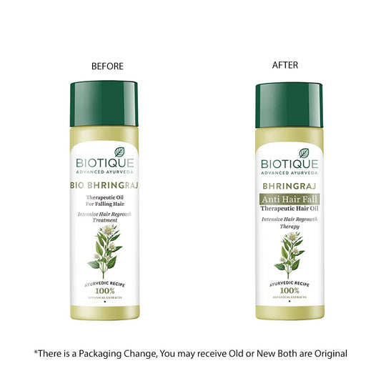 Biotique Bio Bhringraj Therapeutic Hair Oil for Falling Hair | Intensive Regrowth Treatment | Nourishing Follicles| Strong and Shiny | For All Skin Types| 200m