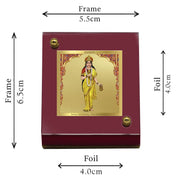 DIVINITI 24K Gold Plated Maa Brahmacharini Photo Frame for Car Dashboard |Premium Religious Idol for Home Office Pooja Room Decor & Spiritual Gift | Size 6 x 5.5 cm