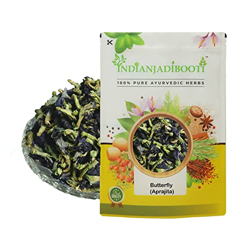 IndianJadiBooti Blue Pea Flower (900g Pack of 2) | Dried Butterfly Pea Flowers for Tea & Natural Color | Aparajita Phool/Clitoria Ternatea | Herbal Blue Tea (Caffeine-Free) | Premium Whole Buds