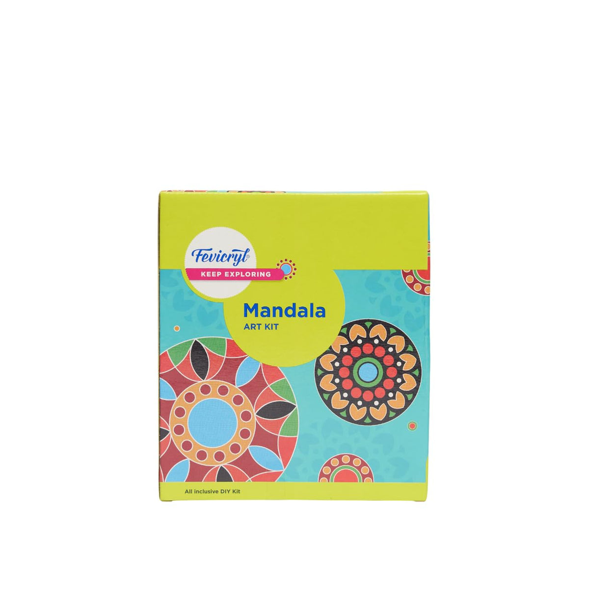 Fevicryl Mandala Mini Art Kit | All-Inclusive DIY Kit with Wooden Coasters, Acrylic Colours, Brush | for Artists, Students, Hobbyists & Gifting | Ideal for Age 14 +
