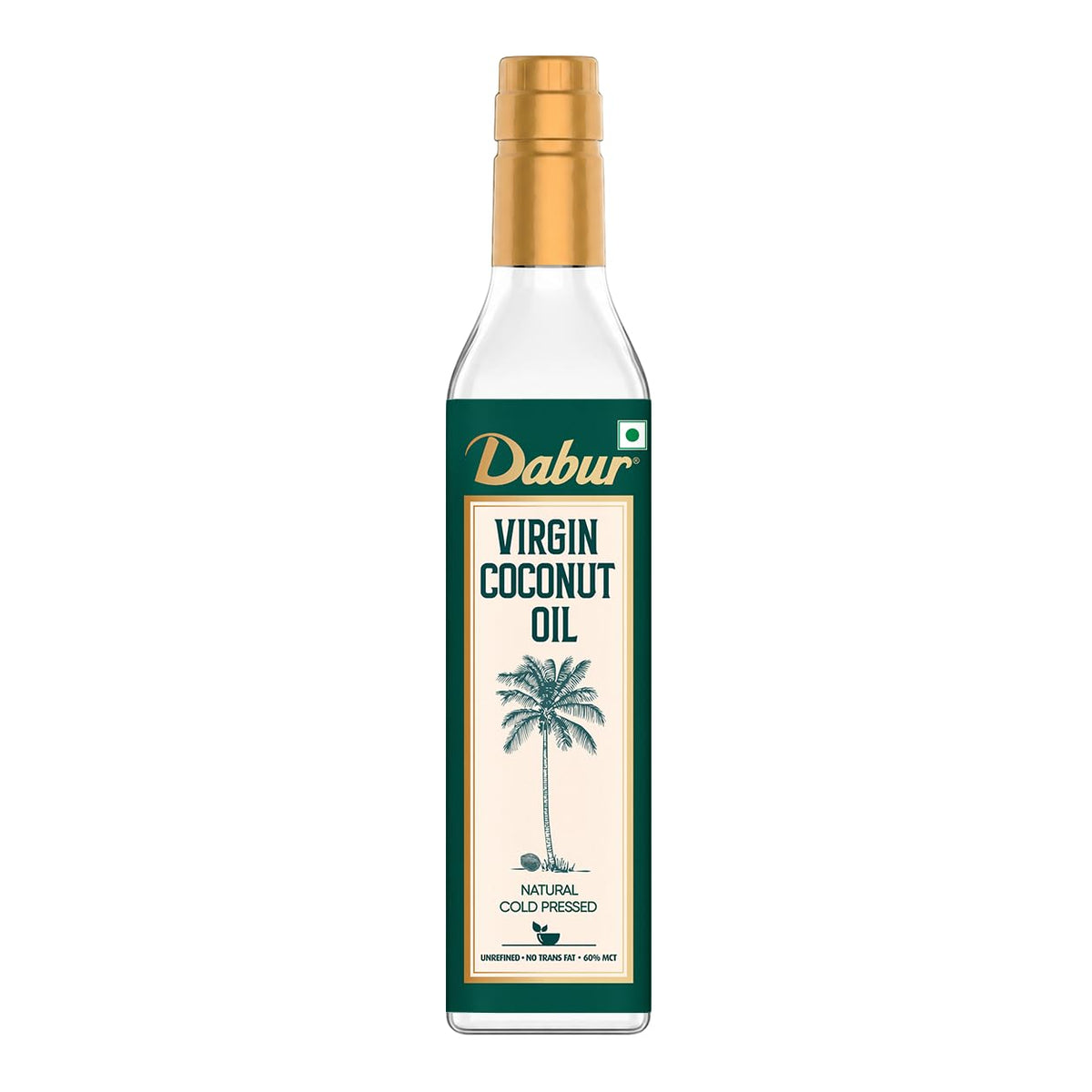 Dabur Natural, Cold Pressed Virgin Coconut Oil | Unrefined, No Trans Fat, 60% MCT | 500ml