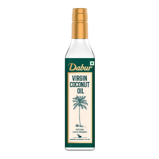 Dabur Natural, Cold Pressed Virgin Coconut Oil | Unrefined, No Trans Fat, 60% MCT | 500ml