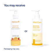 WishCare Sunscreen Body Lotion with SPF 50 PA++++ In- Vivo Tested | Body Sunscreen SPF50 With Broad Spectrum UVA & UVB Protection, No White Cast | With Carrot Seed & Raspberry | For All Skin Types | For Women & Men | 200ml