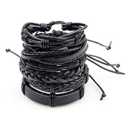 6pcs Latest Collection Genuine Leather Bracelet Wraps Casual Wear Skin Friendly Stylish Bracelets for Men Boys by Shining Diva Fashion