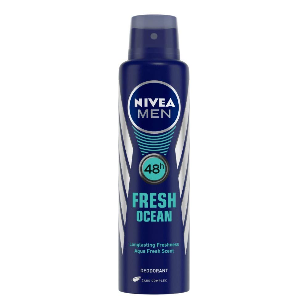 Nivea Men Deodorant Spray, Fresh Ocean , 150Ml And Deodorant Spray, Fresh Active Original , 150Ml, Pack Of 1