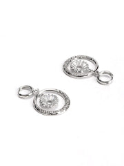 Priyaasi Artificial Stones Silver Plated Hoop Earring