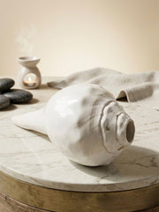 RUDRADIVINE Natural Shankh Conch Shell for Pooja, Sacred Hindu Puja Shankh for Temple, Aarti, Vastu & Spiritual Rituals.
