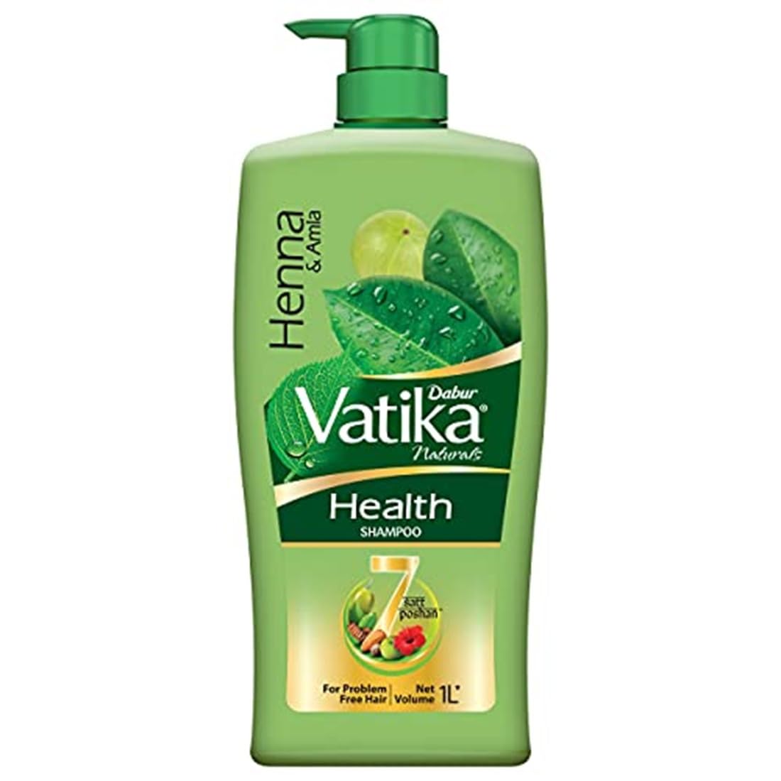 Dabur Vatika Health Shampoo - 1 L | With Henna & Amla | For Strong, Problem-Free Hair