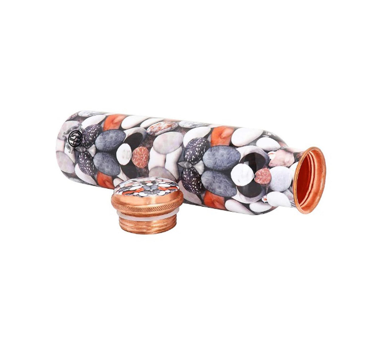 DSH Copper Bottles for 1 Litre Printed with Art Work, Travelling Purpose Bottles, Yoga Ayurveda Healing, 1000 ML (Design SM 5)