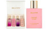 Bella Vita Luxury Women Eau De Parfum Spray Gift Set 4X20 Ml & Rose Women Eau De Parfum Perfume With Black Currant, Vanilla, Jasmine| Fragrance Floral Scent 100 Ml