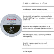 Camel Camlin Kokuyo Artist Acrylic Colour 500 ml Series 1 Raw Umber