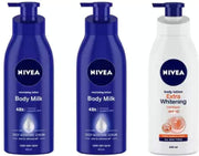 NIVEA Body Milk & Whitening, 400 ml, Pack of 3 (1200 ml)