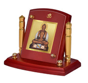 DIVINITI 24K Gold Plated Religious Car Dashboard Frame | Premium God Idol Frame for Car, Home Mandir & Office Table | Spiritual Gift, Decorative Showpiece | Mahavir