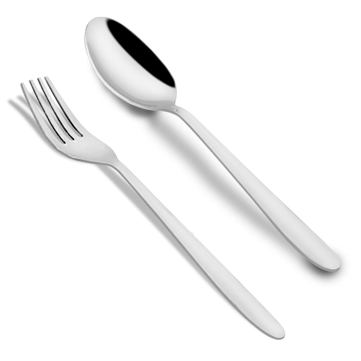 Parage 12 Pieces Stainless Steel Table Spoons & Forks Set for Home & Kitchen, Dining Tableware Cutlery Set, Silver (Contains: 6 Table Spoons and 6 Table Forks) Sigma Design