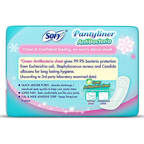 Sofy Antibacteria | Women Pantyliners | 18 liners | Prevents Spotting | Feel Clean & Dry | Hygiene & Herbs | Ultra Thin