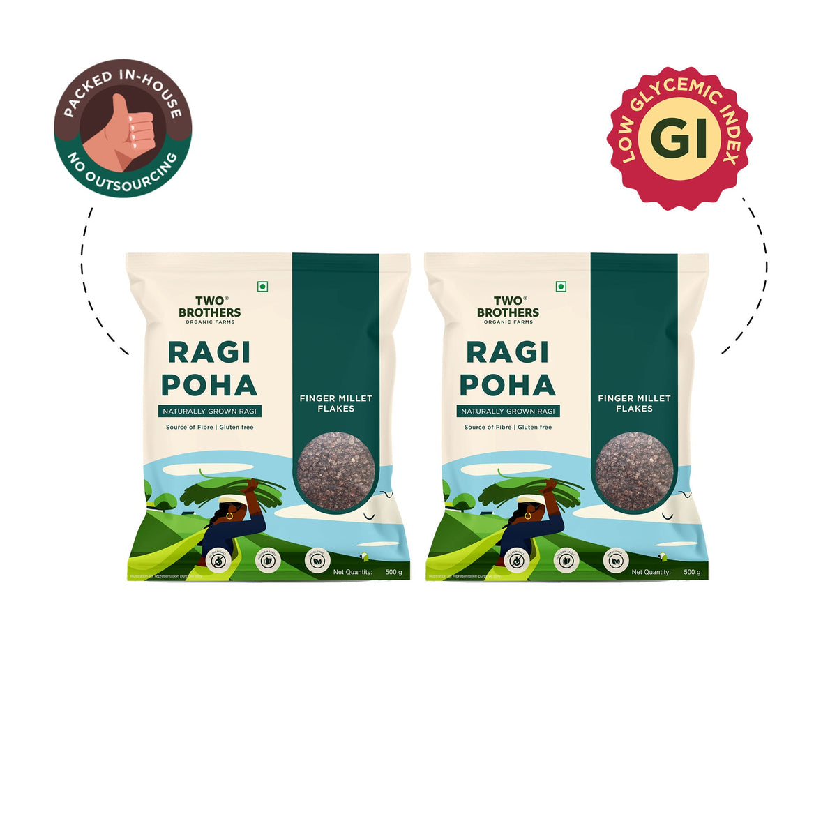 Two Brothers Organic Farms Ragi Poha I Gluten Free