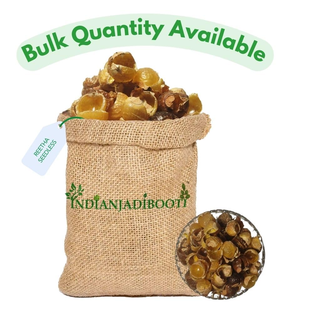 IndianJadiBooti Reetha Seedless | Soap Nut | Soapberry | Wash Nut | Acacia Concinna | Aritha (100 Grams)