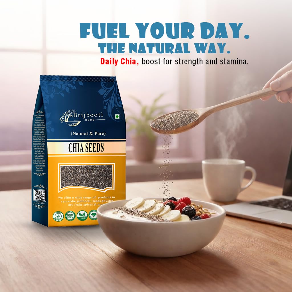 Brijbooti Organic Premium Chia Seed for Weight Loss - 800 Gr | Omega 3 and Fiber for Weight Loss