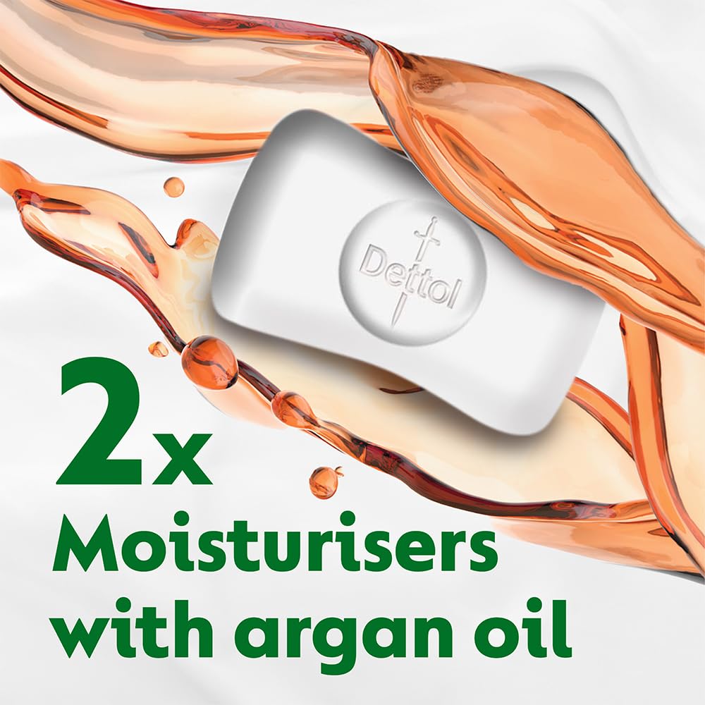 Dettol Skincare Moisturizing Beauty Bathing Soap Bar with Argan Oil (750gm) | Softer Skin, Floral scent, 150gm, Pack of 5 (3308668)