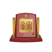 DIVINITI 24K Gold Plated Religious Car Dashboard Frame | Premium God Idol Frame for Car, Home Mandir & Office Table | Spiritual Gift, Decorative Showpiece | Padmavati And Lord Balaji