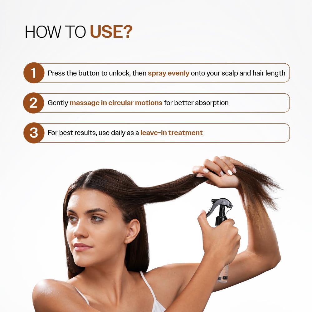 Bare Anatomy Nature x Science Hair Fall Control Spray with Methi, Curry Leaves & Amla | For Thicker, Longer Hair | Lightweight & Non-Sticky | 200ml