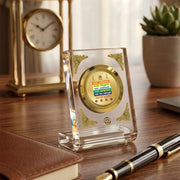 DIVINITI 24K Gold Plated Religious Car Dashboard Frame | Premium God Idol Frame for Car, Home Mandir & Office Table | Spiritual Gift, Decorative Showpiece | Namokar Mantra