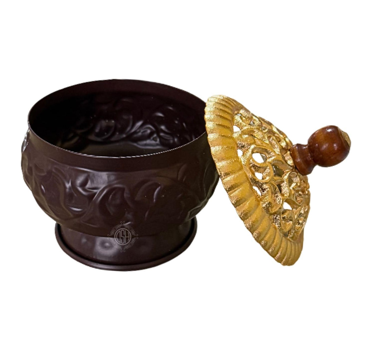 DSH Incense Burner Home Purifying Loban Dhoop Dani Dhuni for Home and Office Kapoor Dani for Puja Sambrani Dhoop Holder. (Svardhuni Gold)