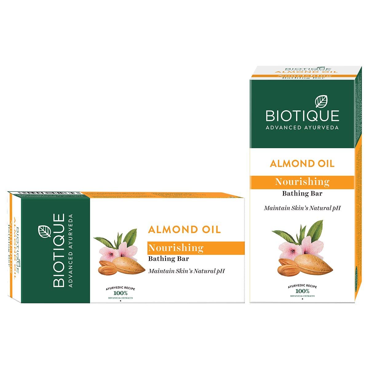 Biotique Almond Oil Nourishing Bathing Bar| Ayurvedic and Organically Pure| Maintains Skin’s Natural pH |100% Botanical Extracts| Suitable for All Skin Types | 150gm