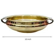 DSH Pure Brass Urli Plane Decorative Bowl Platter Home Decor and Table Decor for Floating Flowers and Candles (10 Inch)