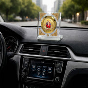 DIVINITI 24K Gold Plated Religious Car Dashboard Frame | Premium God Idol Frame for Car, Home Mandir & Office Table | Spiritual Gift, Decorative Showpiece | Santoshi Mata