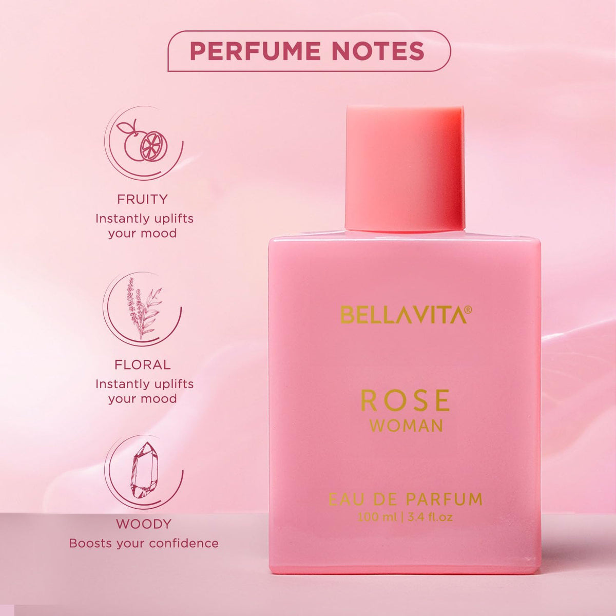 Bella Vita Luxury Unisex Edt Fresh, Rose Edp Liquid Perfumes Combo, Pack Of 2 Premium Long Lasting Fragrance Scents & W, 100 Ml Each