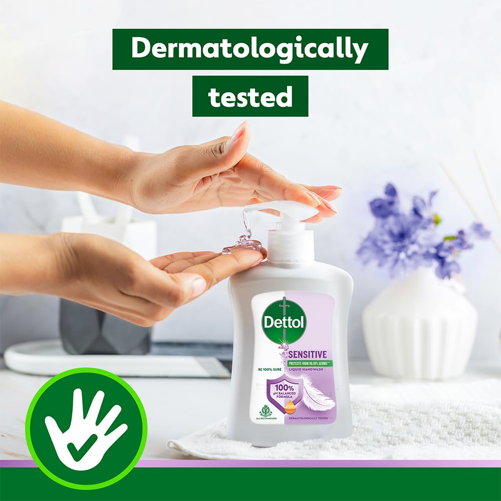 Dettol Sensitive Liquid Hand Wash Pump - 200 ml (Pack of 2)