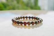 ASTRODIDI Green Unakite Stone Healing Crystal Round Beaded Gemstone Bracelet for Men and Women Handmade and Stretchable