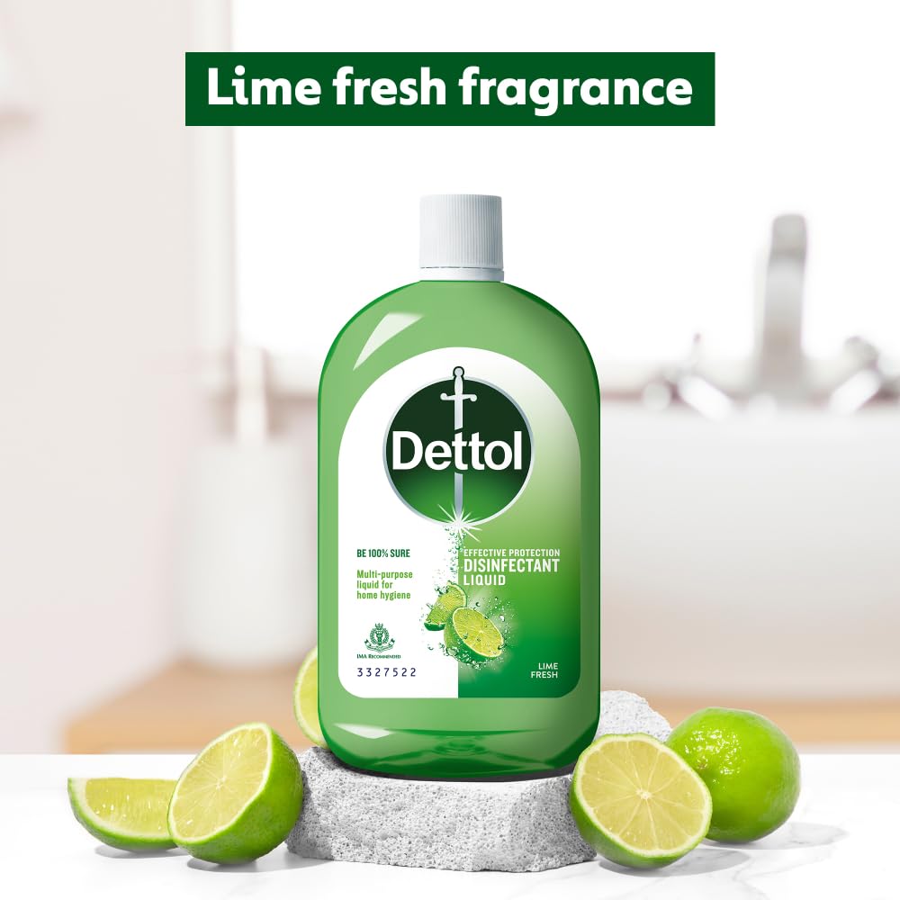 Dettol Multi-Purpose Disinfectant Liquid for Floor & Surface Cleaning, Lime Fresh Fragrance, 550ml (Pack of 3)