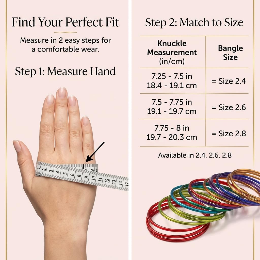 NMII Glass with Plain and Glossy Finished Bangle Set For Women and Girls