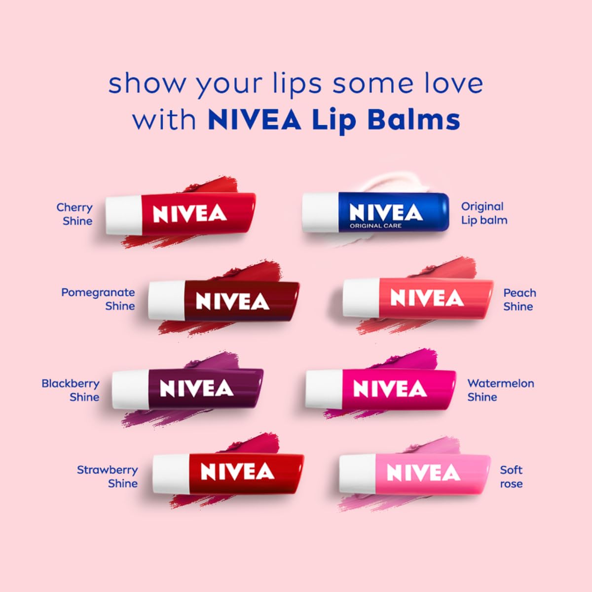NIVEA Cherry Shine 4.8g Lip Balm|24 H Melt in Moisture Formula|Natural Oils|Glossy Finish