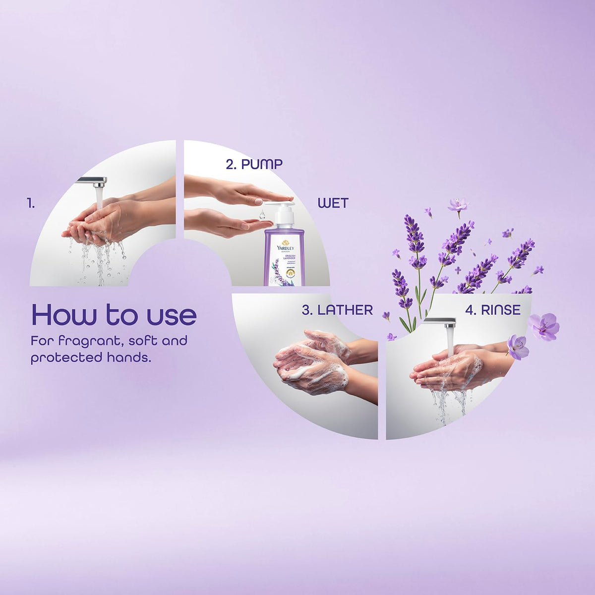 Yardley London English Lavender 600ml Pack of 2 Fragrant Handwash| Infused with Pure Lavender Oil| Germ Protection| For Soft & Fragrant Skin