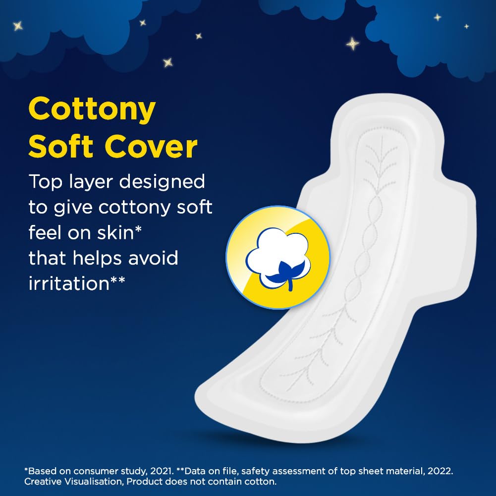 Stayfree Secure Nights XXL | 40 Pads| Cottony Soft Sanitary Pads for Women | Upto 100% leakage protection | Buy XXL at XL price | Absorbs 2x Faster with Wider Back