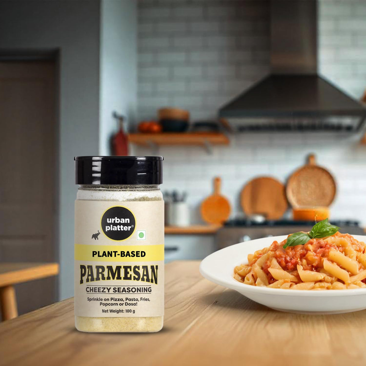 Urban Platter Parmesan Style Seasoning, 100g (Savoury Umami Sprinkle | Clean-Label | Ideal for Pasta, Salads, Snacks)