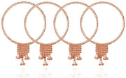 NMII Non-Precious Metal Base Metal with Zircon Gemstone Studded worked Glossy Finished Bangle Set For Women and Girls