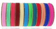 NMII Non-Precious Metal Base Metal worked and Curved Shaped Glossy Finished Bangle Set For Women and Girls