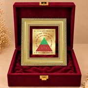DIVINITI 24K Gold-Plated Vahan Durghatna Yantra Frame | Sacred Yantra for Protection, Safe Travel & Positivity | Home, Office & Pooja Decor | Premium Gift Box | 12 x 11 CM