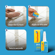 Pidilite FEVIKWIK 203 Instant Bonding Strong Super Glue – 20g | Low Viscosity Cyanoacrylate Adhesive with Precision Nozzle & Anti-Clog Cap