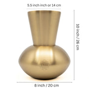 DSH Luxury Gold Designer Flower Vase Contemporary Metal Vase (8X10 in) Elegant Home Décor Accent for Living Room, Dining Table & Office.