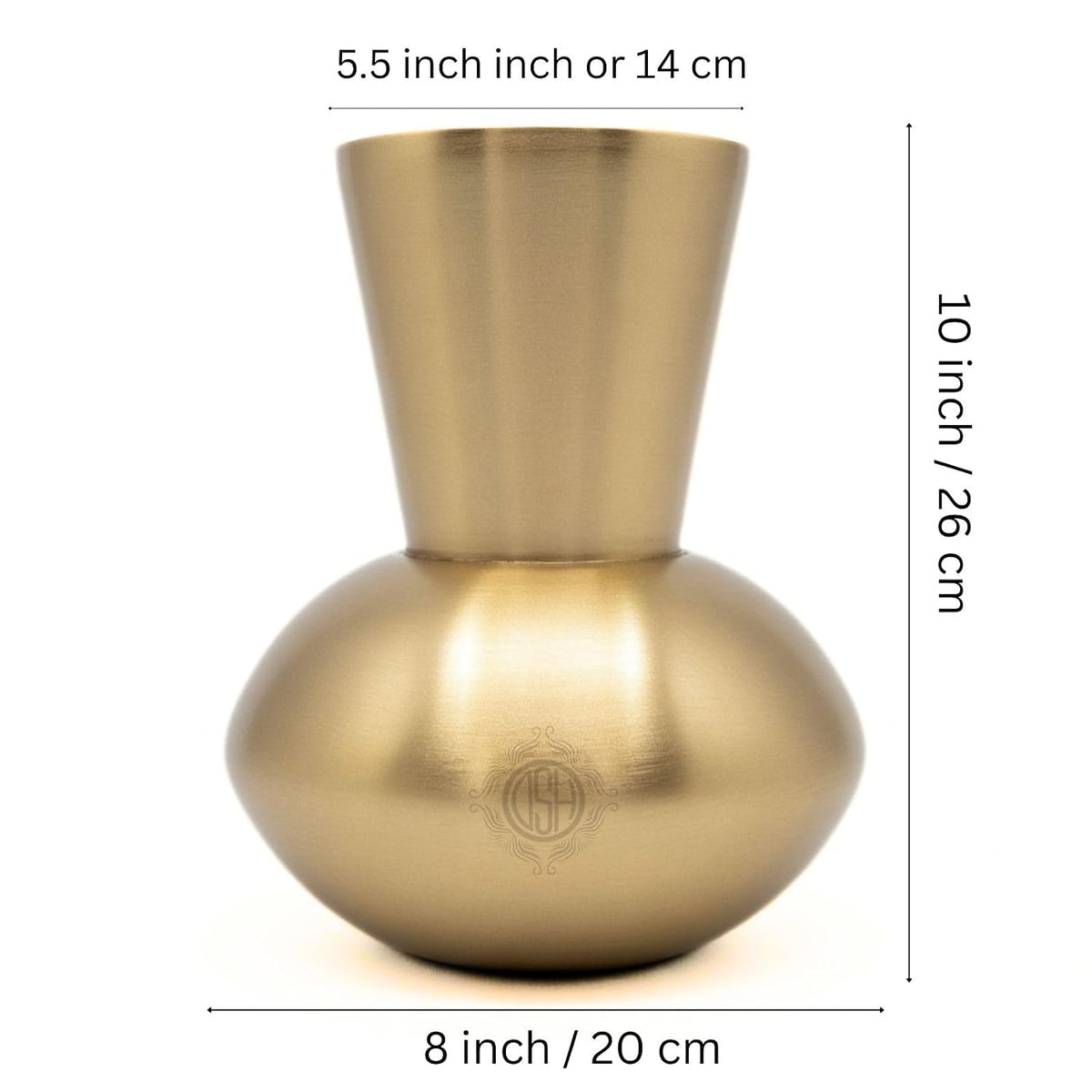 DSH Luxury Gold Designer Flower Vase Contemporary Metal Vase (8X10 in) Elegant Home Décor Accent for Living Room, Dining Table & Office.