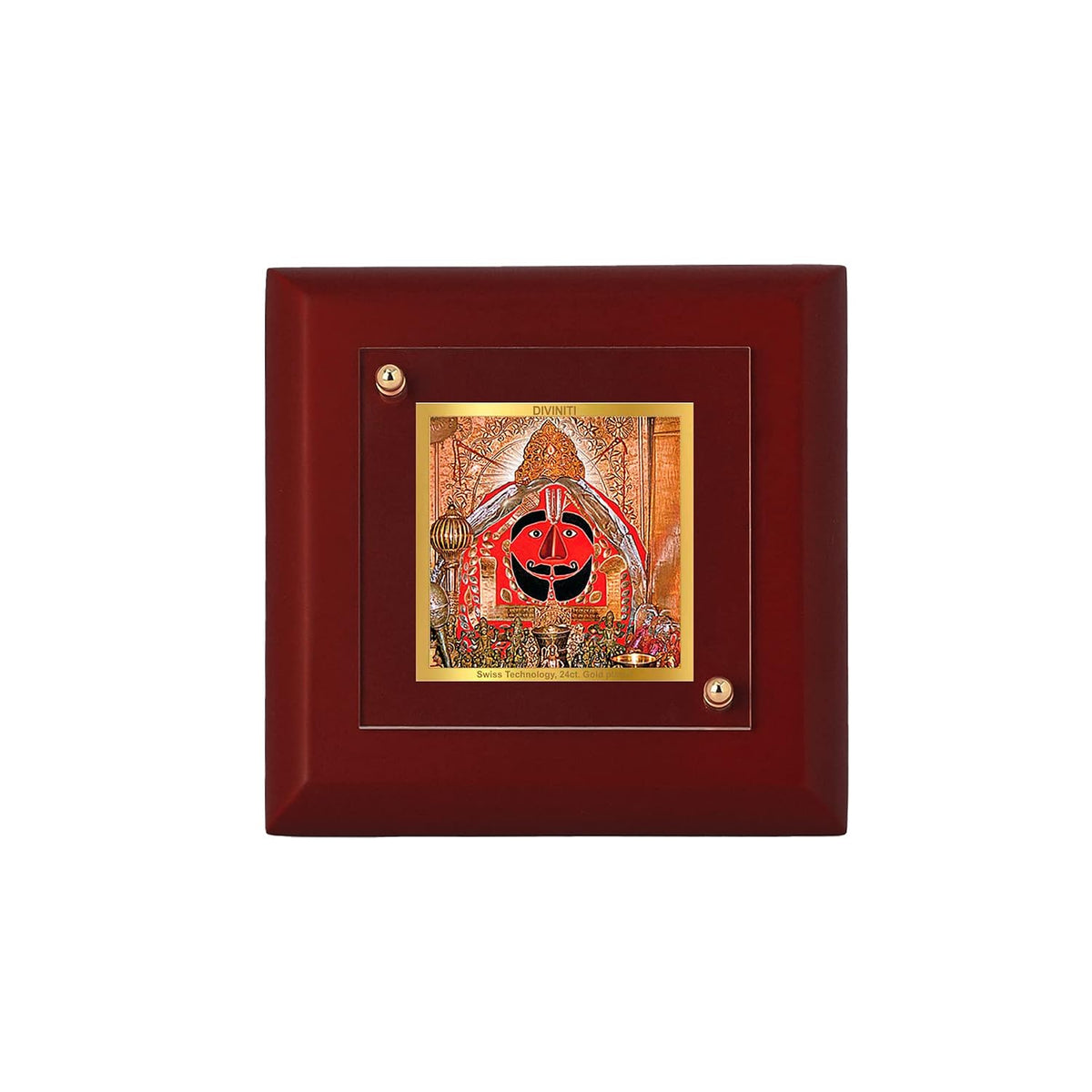 DIVINITI Salasar Balaji 24K Gold Plated MDF Photo Frame|Premium Religious Table Top Frame for Home, Office & Prayer Room|Luxury Spiritual Gift Item for Housewarming, Festive Gifting|10 x 10 CM