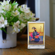 DIVINITI 24K Gold Plated Religious Car Dashboard Frame | Premium God Idol Frame for Car, Home Mandir & Office Table | Spiritual Gift, Decorative Showpiece | Guru Gobind Singh